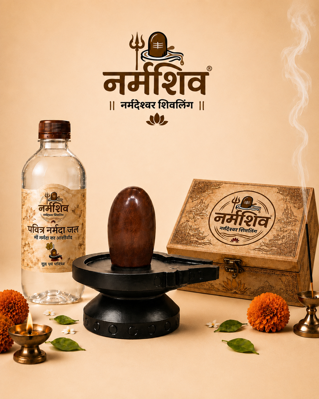 Narmadeshwar shivling + 250ml narmada jal(100% pure narmadeshwar)