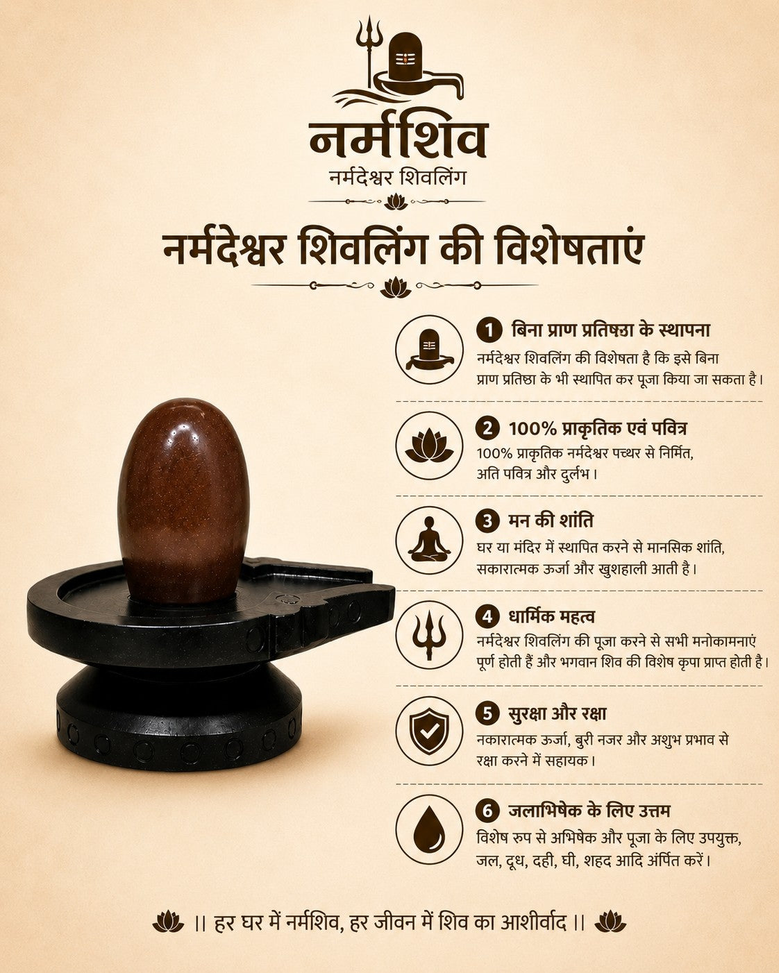 Narmadeshwar shivling + 250ml narmada jal(100% pure narmadeshwar)